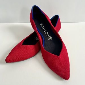 Women’s Rothy’s Red Point Toe Flats Size 9.5